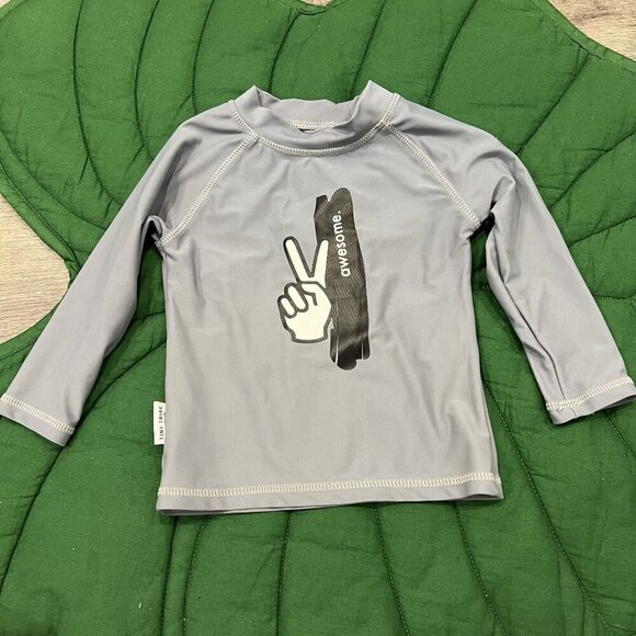 Tiny Tribe Australia 12M Gray Rash Guard - Picture 1 of 5